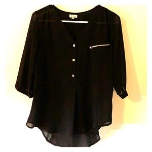 Sheer black blouse